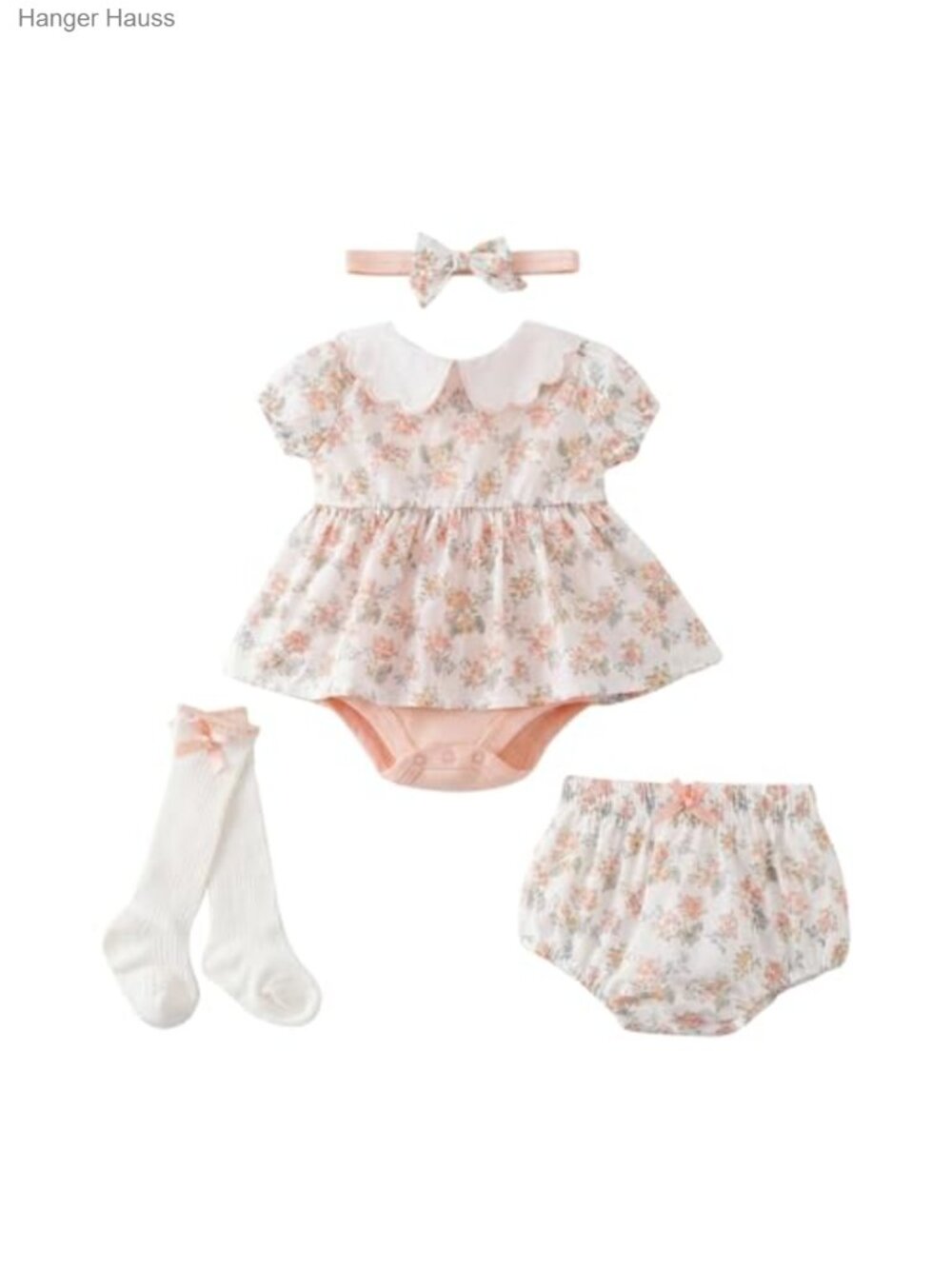Infant Baby Girl Bodysuit Dress Summer Outfits with Shorts and Headband